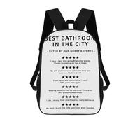 sinyumoney 3D Printed Best Bathroom In The City Children Backpacks Kids Cute School Backpack Outdoor Casual Daypack for Boys Middle School Students 17inch