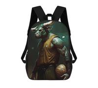 sinyumoney 3D Printed Bison Top Player School Bag Boys Girls Children's 17inch Backpack School Backpack Casual Fashion Backpack for in School Or Travel
