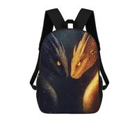 sinyumoney 3D Printed Black And Gold Dragons Children's 17inch School Backpack for Kids High Capacity Travel Rucksacks Fashion Book Bags Kids School Bag