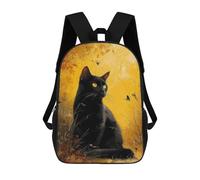 sinyumoney 3D Printed Black Cat in Autumn Landscape School Backpack for Kids Children's 17inch Backpacks Boy Girl Book Bags Kids School Bag