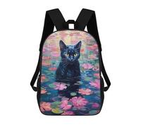 sinyumoney 3D Printed Black Cat Serenity Children Backpacks Kids Cute School Backpack Outdoor Casual Daypack for Boys Middle School Students 17inch