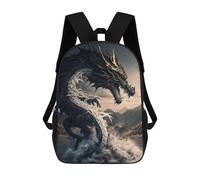 sinyumoney 3D Printed Black Dragon Rising School Backpack With Big Pockets for Kids, Children's Backpacks Book Bags Kids School Bag 17inch