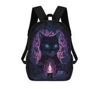 sinyumoney 3D Printed Black Light Cat 34 School Bag Boys Girls Children's School Backpack Casual Fashion Backpack for in School Or Travel 17inch