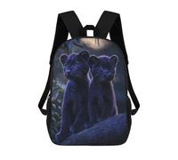 sinyumoney 3D Printed Black Panther Cubs School Backpack for Kids Children's 17inch Backpacks Boy Girl Book Bags Kids School Bag