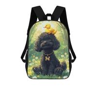 sinyumoney 3D Printed Black Poodle with Yellow Duckling -1 School Bag Boys Girls Children's 17inch Backpack School Backpack Casual Fashion Backpack for in School Or Travel