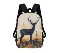 sinyumoney 3D Printed Black Spotted Deer in Autumn Children Backpacks Kids Cute School Backpack Outdoor Casual Daypack for Boys Middle School Students 17inch