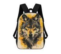 sinyumoney 3D Printed Black Wolf Painting School Backpack for Kids Children's 17inch Backpacks Boy Girl Book Bags Kids School Bag