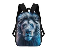 sinyumoney 3D Printed Blue-Eyed Lion Majesty -2 School Backpack With Big Pockets for Kids Children's Backpacks Boy Girl Book Bags Kids School Bag 17inch