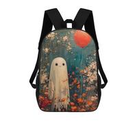 sinyumoney 3D Printed Boho Ghost with Balloon Children Backpacks Kids Cute School Backpack Outdoor Casual Daypack for Boys Middle School Students 17inch