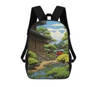 sinyumoney 3D Printed Bonsai Japanese Children's School Backpack for Kids High Capacity Travel Rucksacks Fashion Book Bags Kids School Bag Back Pack 17inch