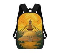 sinyumoney 3D Printed Boudhanath Stupa in Kathmandu Children Backpacks Kids Cute School Backpack Outdoor Casual Daypack for Boys Middle School Students 17inch