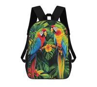 sinyumoney 3D Printed Bright Macaws in Tropical Paradise School Backpack Book 17inch Bags Fashion Backpacks Large Capacity Backpack Children Travel Rucksacks