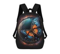 sinyumoney 3D Printed Butterfly Galaxy Art Print-1 Children's School Backpack for Kids High Capacity Travel Rucksacks Fashion Book Bags Kids School Bag Back Pack 17inch