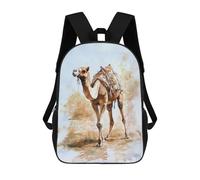 sinyumoney 3D Printed Camel Watercolor Painting School Backpack for Kids Children's 17inch Backpacks Boy Girl Book Bags Kids School Bag