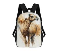 sinyumoney 3D Printed Camel Watercolor School Backpack for Kids Children's 17inch Backpacks Boy Girl Book Bags Kids School Bag