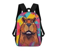 sinyumoney 3D Printed Capybara Portrait School Bag Boys Girls Children's School Backpack Casual Fashion Backpack for in School Or Travel 17inch
