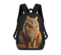 sinyumoney 3D Printed Cat Posing for Camera Children's 17inch School Backpack for Kids High Capacity Travel Rucksacks Fashion Book Bags Kids School Bag