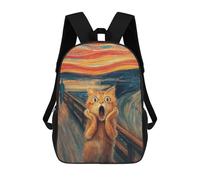 sinyumoney 3D Printed Cat's Emotional Journey -1 Children's 17inch School Backpack for Kids High Capacity Travel Rucksacks Fashion Book Bags Kids School Bag