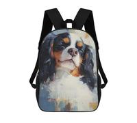 sinyumoney 3D Printed Cavalier King Charles Span Children Backpacks Kids Cute School Backpack Outdoor Casual Daypack for Boys Middle School Students 17inch
