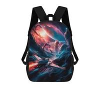 sinyumoney 3D Printed Celestial Guardians Children's 17inch School Backpack for Kids High Capacity Travel Rucksacks Fashion Book Bags Kids School Bag