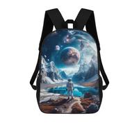 sinyumoney 3D Printed Celestial Landscape School Bag Boys Girls Children's 17inch Backpack School Backpack Casual Fashion Backpack for in School Or Travel
