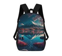sinyumoney 3D Printed Cherry Blossom Reflections Children Backpacks Kids Cute School Backpack Outdoor Casual Daypack for Boys Middle School Students 17inch