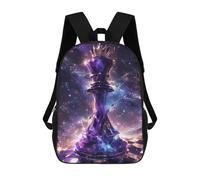 sinyumoney 3D Printed Chess King in Space School Bags Kids Backpacks Casual Fashion Backpacks Book Bags for Boys Elementary And Middle School Students 17inch
