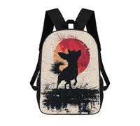 sinyumoney 3D Printed Chihuahua Silhouette with Red Moon School Bag Boys Girls Children's School Backpack Casual Fashion Backpack for in School Or Travel 17inch