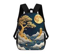 sinyumoney 3D Printed Children Abstract Bonsai Tree Rucksacks Fashion Casual Daypack Cute Travel Bags Outdoor Casual Daypack for Boy And Girl 17inch