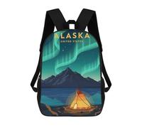 sinyumoney 3D Printed Children Alaska Aurora Borealis Rucksacks Fashion Casual Daypack Cute Travel Bags Outdoor Casual Daypack for Boy And Girl 17inch