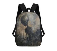 sinyumoney 3D Printed Children Alien Art XIV Rucksacks Fashion Casual Daypack Cute Travel Bags Outdoor Casual Daypack for Boy And Girl 17inch