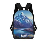 sinyumoney 3D Printed Children Aoraki National Park, New Zealand Rucksacks Fashion Casual Daypack Cute Travel Bags Outdoor Casual Daypack for Boy And Girl 17inch