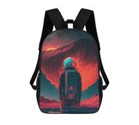sinyumoney 3D Printed Children Astronaut on Alien Planet -11 Rucksacks Fashion Casual Daypack Cute Travel Bags Outdoor Casual Daypack for Boy And Girl 17inch