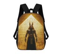 sinyumoney 3D Printed Children Backpacks Anubis Egyptian God Statue Rucksacks Backpacks Fashion Casual Daypack Cute Travel Bags Outdoor Casual Daypack for Boy And Girl