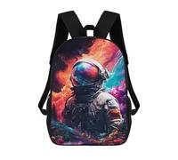 sinyumoney 3D Printed Children Backpacks Astronaut in Colorful Forest Rucksacks Backpacks Fashion Casual Daypack Cute Travel Bags Outdoor Casual Daypack for Boy And Girl