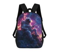 sinyumoney 3D Printed Children Backpacks Astronaut Playing Guitar in Space-3 Rucksacks Backpacks Fashion Casual Daypack Cute Travel Bags Outdoor Casual Daypack for Boy And Girl