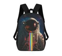 sinyumoney 3D Printed Children Backpacks Astronaut Rainbow Space Rucksacks Backpacks Fashion Casual Daypack Cute Travel Bags Outdoor Casual Daypack for Boy And Girl
