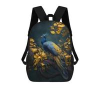 sinyumoney 3D Printed Children Backpacks Autumn Peacock Perch Rucksacks Backpacks Fashion Casual Daypack Cute Travel Bags Outdoor Casual Daypack for Boy And Girl