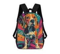 sinyumoney 3D Printed Children Backpacks Beagle in Retro Style Retro Pop Art Beagle Portrait Rucksacks Backpacks Fashion Casual Daypack Cute Travel Bags Outdoor Casual Daypack for Boy And Girl