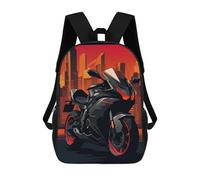 sinyumoney 3D Printed Children Backpacks Black Motorcycle Vice City Rucksacks Backpacks Fashion Casual Daypack Cute Travel Bags Outdoor Casual Daypack for Boy And Girl