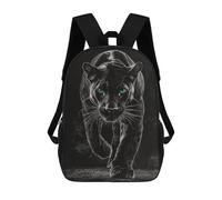 sinyumoney 3D Printed Children Backpacks Black Panther Scratchboard Art Print Rucksacks Backpacks Fashion Casual Daypack Cute Travel Bags Outdoor Casual Daypack for Boy And Girl