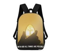 sinyumoney 3D Printed Children Backpacks Bright Stone Christ Quote Rucksacks Backpacks Fashion Casual Daypack Cute Travel Bags Outdoor Casual Daypack for Boy And Girl