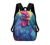 sinyumoney 3D Printed Children Backpacks Chicken Colorful Rucksacks Backpacks Fashion Casual Daypack Cute Travel Bags Outdoor Casual Daypack for Boy And Girl