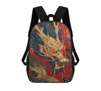 sinyumoney 3D Printed Children Backpacks Chinese Dragon Art Print-2 Rucksacks Backpacks Fashion Casual Daypack Cute Travel Bags Outdoor Casual Daypack for Boy And Girl