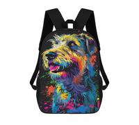 sinyumoney 3D Printed Children Backpacks Colorful Abstract Dog Art Print-54 Rucksacks Backpacks Fashion Casual Daypack Cute Travel Bags Outdoor Casual Daypack for Boy And Girl