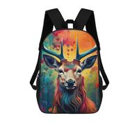 sinyumoney 3D Printed Children Backpacks Colorful Deer Art Print Rucksacks Backpacks Fashion Casual Daypack Cute Travel Bags Outdoor Casual Daypack for Boy And Girl