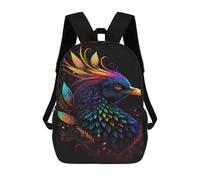 sinyumoney 3D Printed Children Backpacks Colorful Fantasy Bird Art Print-1 Rucksacks Backpacks Fashion Casual Daypack Cute Travel Bags Outdoor Casual Daypack for Boy And Girl