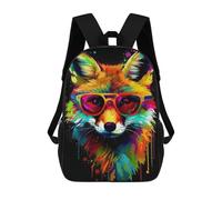 sinyumoney 3D Printed Children Backpacks Colorful Fox Art Print-3 Rucksacks Backpacks Fashion Casual Daypack Cute Travel Bags Outdoor Casual Daypack for Boy And Girl