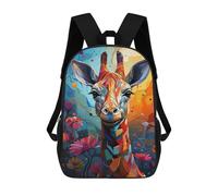 sinyumoney 3D Printed Children Backpacks Colorful Giraffe Art Print-3 Rucksacks Backpacks Fashion Casual Daypack Cute Travel Bags Outdoor Casual Daypack for Boy And Girl