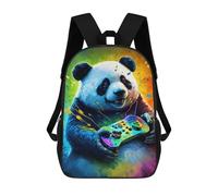 sinyumoney 3D Printed Children Backpacks Colorful Panda Gaming Art Print Rucksacks Backpacks Fashion Casual Daypack Cute Travel Bags Outdoor Casual Daypack for Boy And Girl
